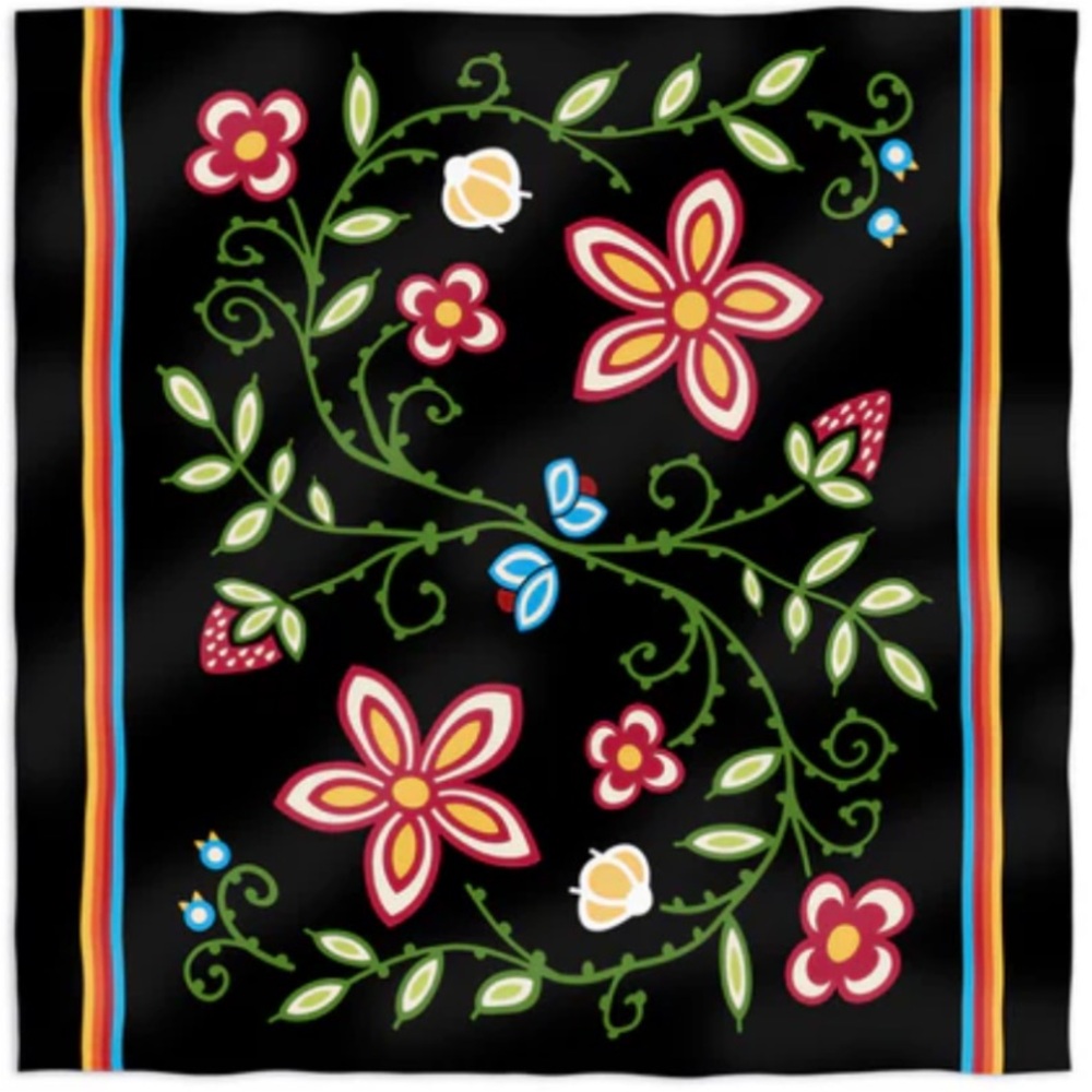 8th Generation Silk Scarf Eighth Generation Floral Native Indigenous Bandana